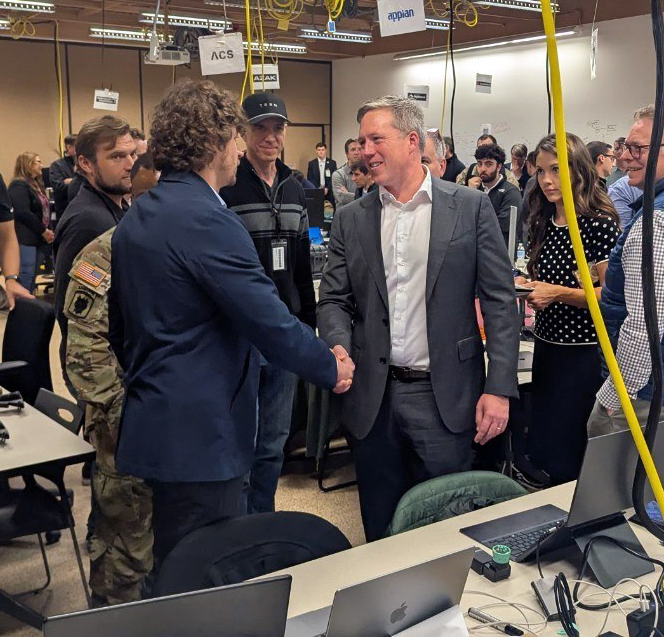 Secretary of the U.S. Army Dan Driscoll with Shaun Moore, CEO of TERN